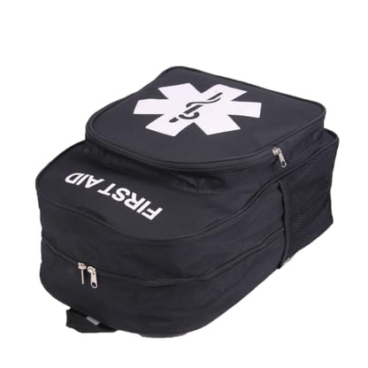 Red Emergency Bag First Aid Backpack Empty Medical First Aid Treatment First Responder Trauma Bags for Hiking Outdoors Travel Camping Pet Dog Cat Daycare (Black White) - color: Black White