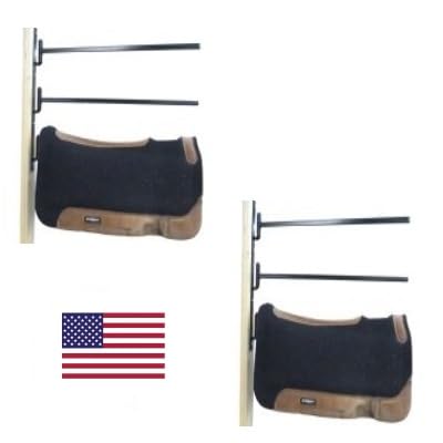2-Pack Swing Out Blanket Bar: Wall Mounted Horse Blanket Rack & Saddle Pad Holder - Ideal Tack Room Organizer & Horse Stall Accessories