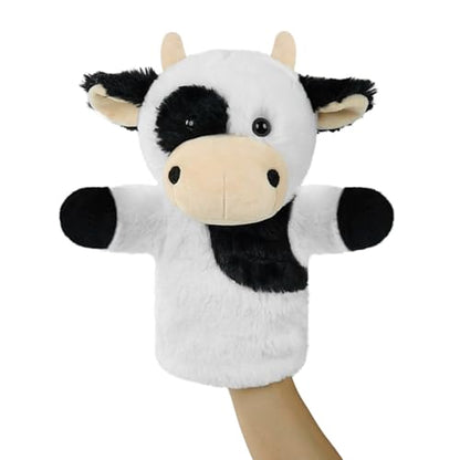 Animal Puppet Cow Hand Puppets Speech Therapy Tool Preschool Classroom Supply Interactive Story Time Educational Stuffed Farm Animal - color: Dairy Cow