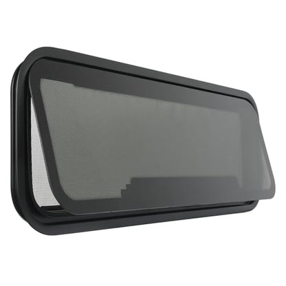 NEW Breathable RV Window, Tinted with Net Screen and Trim Ring - size: 33.5x10.5in