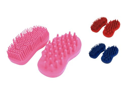 Tahoe Tack Super Grip Rubber Horse Grooming & Cleaning Brush Set, Soft Rubber Curry Comb for Shedding, Massage & Coat Polishing, Ergonomic Hand Grip