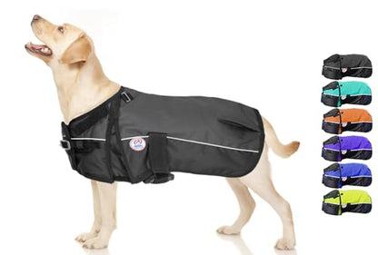 Derby Originals Horse Tough 600D Ripstop Waterproof Reflective Winter Dog Coat 150g Medium Weight, Black, 22"