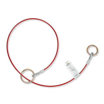 PeakWorks Fall Protection Anchor Sling Cable - Climbing, Roof, Construction, Abrasion Resistant Galvanized PVC Coated Metal Connector Strap, 2 0 Rings, 6ft Long x 1/4in Thick, OSHA Compliant V8208606 - size: 6 ft.