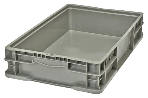 Hudson Exchange 24 x 15 x 5" (3 Pack, 5.2 Gallon) Straight Wall Handled Storage Container Tote, Gray/Brown - color: Gray/Brown