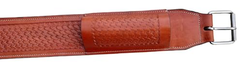 Western Leather Horse Roper Back Cinch Billets,Girth Saddle Billets Tack,Handcrafted Flank Saddle Cinch - color: Tan
