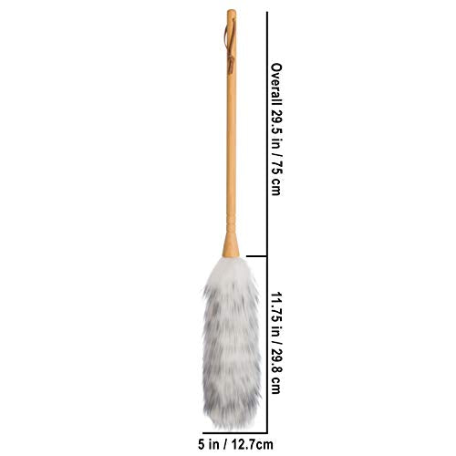 REDECKER Lambswool Duster, Natural Magnet for Dust and Fine Particles, Cleans Without Scratching, 29-1/2 inches - Lambs Wool Dusters for Cleaning - Lambs Wool Duster, Made in Belgium Reusable Duster - size: 29-1/2-Inches