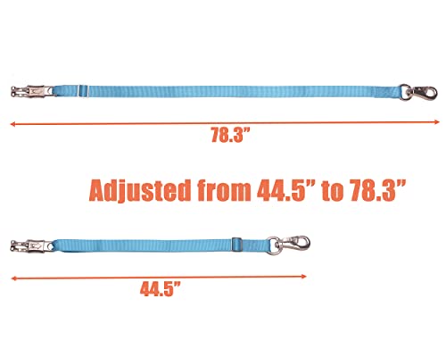 Adjustable Nylon Cross Ties （2 Pack）-Cross Tie with Panic Snap and Bull Snap - Adjusts from 44.5" to 78.3" - color: Hurricane Blue