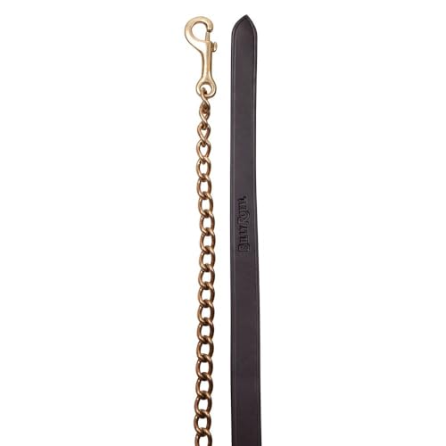 Billy Royal Leather Lead with Brass Chain for Horses | Hand-Rubbed Havana Tint | Ideal for Stallions & Tougher Equines | Matches Stable Halters