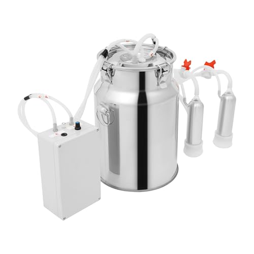 Miking Machine, 2in1 Electric Automatic Pulsation Vacuum Milker, 3/5/10/14l Portable Milker for Cows and Sheep (10 L) - size: 10 L