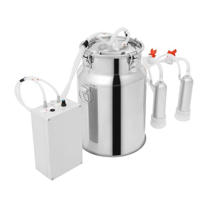 10L Goat Milking Machine, Adjustable Pulse Vacuum Electric Cow Milking Machine, Portable Electric Cow Milker with Udder Protection for Cows and Goats - size: 10L