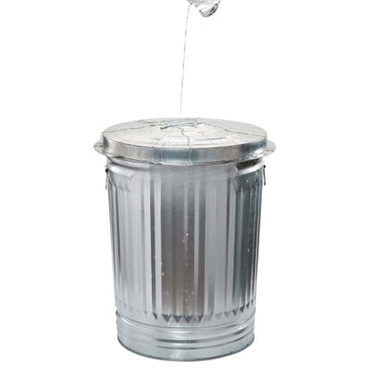 31 Gallon Galvanized Steel Trash Can, Tight Lid, Rust Resistant, Rodent Proof, Metal Garbage Bin, Outdoor Yard Storage, Dry Container