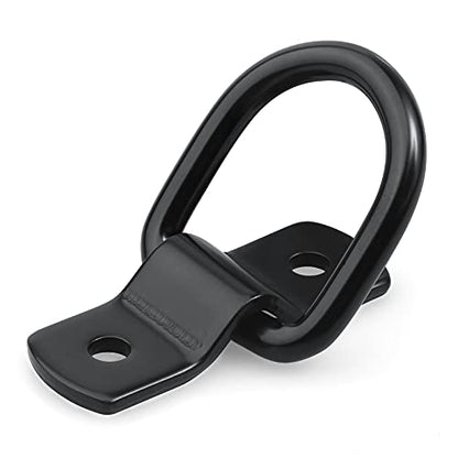 12 Pack D-Ring Tie Downs, 1/4" Anchor Lashing Ring for Loads on Trailers | RV Campers Vans ATV SUV Boats Motorcycles etc Vehicles, Heavy Duty Tie Down with Mounting Bracket - color: Black