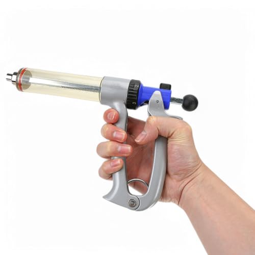 50ML Semi Adjustable Continuous Repeating Syringe Auto Injector – Livestock Pump Automatic Injectors for Syringes – Cattle, Cow, Goat, Sheep, Pig Veterinary Tool