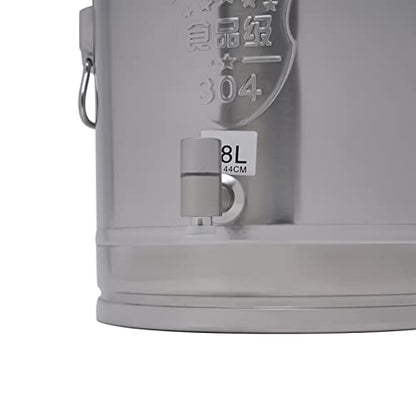 28L Stainless Steel Milk Can, Heavy Duty Food Storage & Transport Container for Dairy, Wine, Grains, Ideal for Home, Farm & Commercial Use, With a Faucet - size: 7.4Gallon