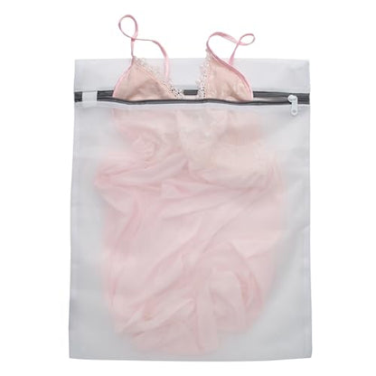 Laundry 360 2 Pack Large Mesh Wash Bag | Laundry | Washing Machine | Zipper Closure | Prevents Pulling and Tearing | Clothes | Garments | Delicates | Socks | White - style: 2 Pack