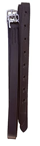 54" English Stirrup Leathers - color: Dark Brown