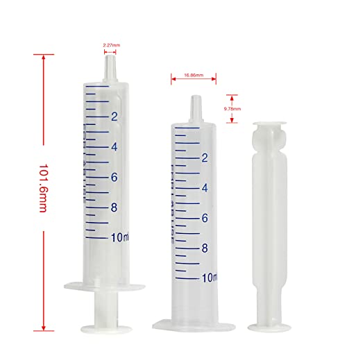 12 Pack 10 ml Plastic Syringe, luer slip syringe, Used in Scientific Laboratories, Liquid refilling, DIY Crafts, Scientific Labs by Labfil - size: 10ML Plastic Syringe
