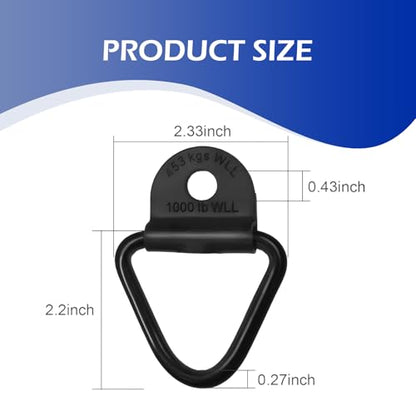 4 PCS Truck Bed Tie Down Anchors Rings, Heavy Metal V Tie Down Anchors, Multifunctional Rustproof Fixing Rail Accessory, Suitable for Most Off-Road Vehicles, Trucks (Black)