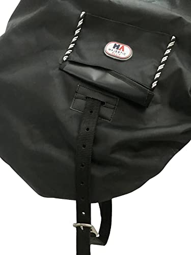 Majestic Ally Nylon Waterproof Fleece Lined Ride On English Saddle Cover-Multiple Color (Black) - color: Black