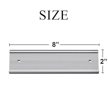 SINYUDUN 10 Pack 2” x 8”Aluminum Name Plate Holders for Door or Wall - color: Silver