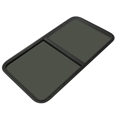 Vertical Sliding Black RV Window for Teardrop, Cargo, Horse Trailer, Marine Camper Window Replacement,24" Wide x 20" Tall - size: 24"x20"