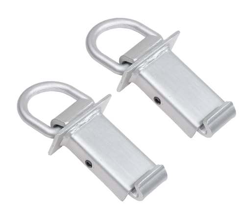 Mytee Products 2 Pack 5/8 Inch Stake Pocket D Rings w/Outward Protruding Design, 18000 lbs | Adjustable Trailer Stake Pocket Tie Down Utility for Flatbed Trucks & Trailer w/Hitch Pin - color: Silver w/ Outward Protruding, size: 2 - Pack