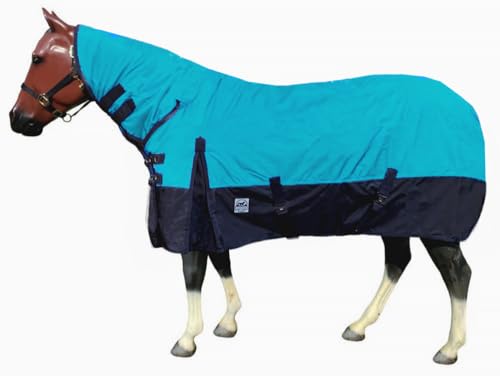 2000 Denier Combo Neck Waterproof Turnout Sheet - color: Teal - Black, size: 69