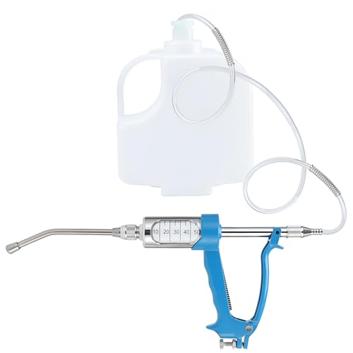 50ml Adjustable Livestock Drench Gun for Goats, Sheep & Cattle - color: Blue, size: 50M LWith Kettle