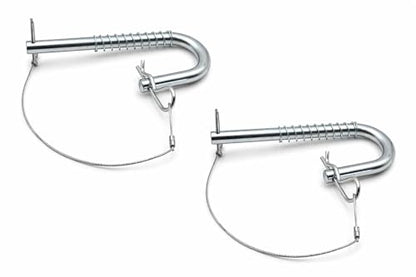 Grizzly Made 2 Pack Trailer Gate Latch Pin, Candy Cane Quick Release Spring Latch with 12" Stainless Steel Safety Cable, 9/16" Gate Pin for Utility Trailer, Farm Gate, Equipment Trailer