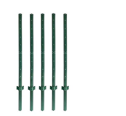 6 Feet Heavy Duty Metal Fence Post Green, Pack of 5, for 60 Inch HighGarden Welded Wire Fence U-Channel Steel Garden Post Assemble - color: Green, size: 6',5 PCS