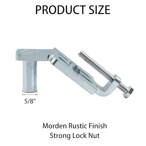 2-Pack T-Post Gate Hinge Kit, 1-5/8" Female Hinges and Hinge Pins, Galvanized Steel, 200° Swing for Chain Link/Metal Gates, Farm & Garden