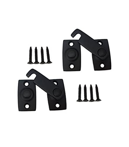 QCAA Solid Brass Shutter Bar/Door Latch, 7/8" x 2-3/32", Matte Black, 2 Pack, Made in Taiwan - color: Matte Black, size: 2 Pack