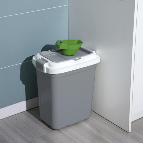 Airtight Pet Food Grey Storage Container, 23 Qt - color: Grey, size: 20 lbs