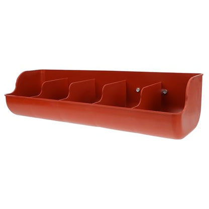 POPETPOP 5-Compartment Piglet Feed Trough Plastic Pig Feeder Manger 21.25X7.08X5.11 Inch Easy to Clean Livestock Feeding Tool for Farm Use - color: 1PC