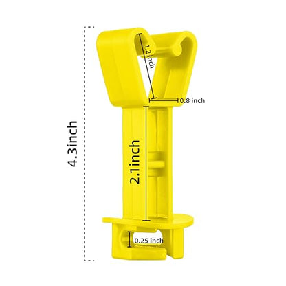 25-Pack Electric Fence Chain Link Extended Insulators, Yellow - color: Yellow