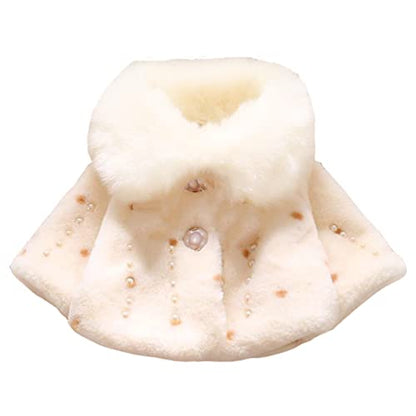 Faux Fur Coat Newborn Infant Baby Girl Jacket Cape Cloak Poncho 0-3 Years - color: White01, size: 3-6 Months