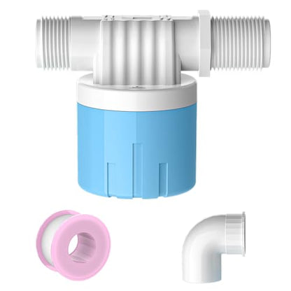 1 Pack 3/4 Float Valve for Water Tank,Aquapulse Water Float Automatic Water Level Control Aqua Pluse Trough Blue Plastic Float Valve Switch for Pool,Pond,Livestock(side inner) - size: 3/4" side inner