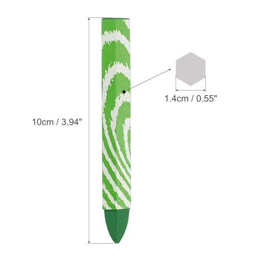PATIKIL Lumber Marking Crayons, 6 Pack 4"x0.55" Hex Wax Tire Marker Crayons Green - color: Green