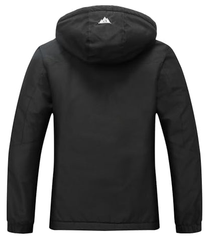 MOERDENG Women's Warm Winter Ski Coat Waterproof Snowboarding Jacket | Waterproof Windproof Winter Snowboarding Coat, Warm Insulated Jacket with Detachable Hood & Zipper Pockets for Skiing Hiking - color: Black, size: X-Large