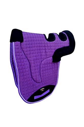 Horse Contoured Fleece Lined Quilted English Saddle Pad Black 72153 - color: Purple