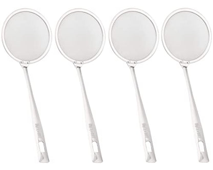 MyLifeUNIT Fine Mesh Strainer, 4 Pack Stainless Steel Skimmer Spoon for Hot Pot Foam and Grease
