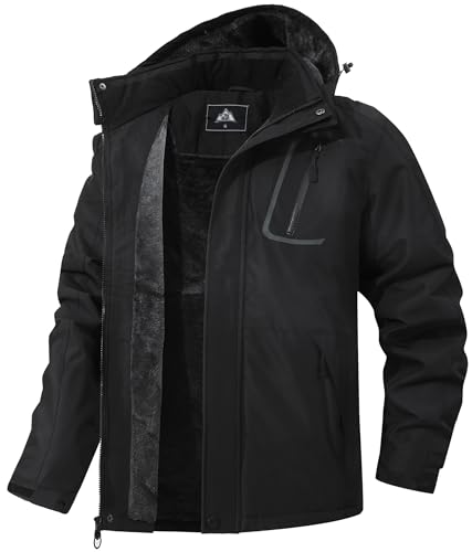 Men's Mountain Winter Coat - color: Black, size: XX-Large