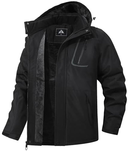 Men's Mountain Winter Coat - color: Black, size: Medium