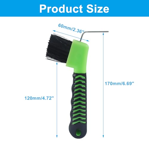 Litoexpe 1 Pcs Green Horse Hoof Pick with Brush - color: Green