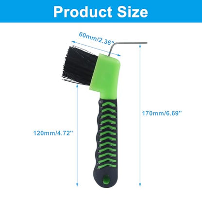 Litoexpe 1 Pcs Green Horse Hoof Pick with Brush - color: Green