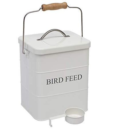 Geyecete Bird Feeder,Bird Food Jar Pet Food Storage Airtight Food Storage Container-White - color: White