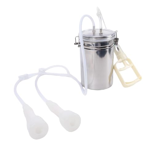 Manual Milking Machine for Goats and Cows Hand Vacuum Pump Portable Milking Kit 2000ml Effort Saving Dairy Farm