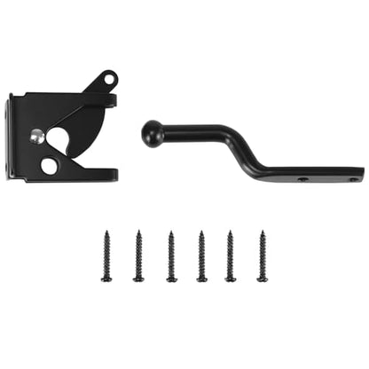 QWORK Self Locking Automatic Gravity Lever Fence Gate Latch – 2 Pack Heavy-Duty Steel – Quick Installation for Versatile Use on Wood/Metal Gates