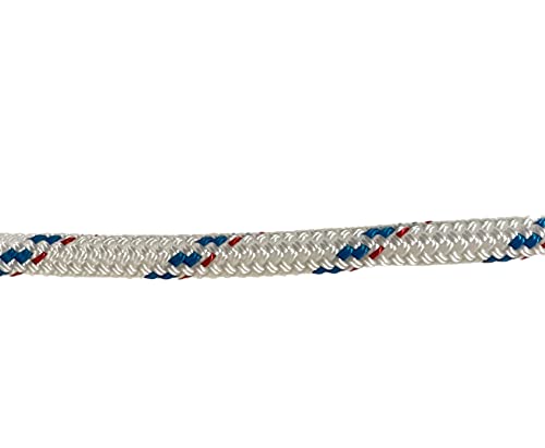 7/16" Yacht Braid Premium Polyester, White/Blue/red, 50 ft - size: 50 feet