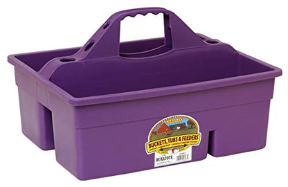 Little Giant® Plastic DuraTote | Horse Grooming DuraTote | Durable Tote Box Organizer with Easy Grip Handle | Extra Thick Sidewalls | Purple - color: Purple